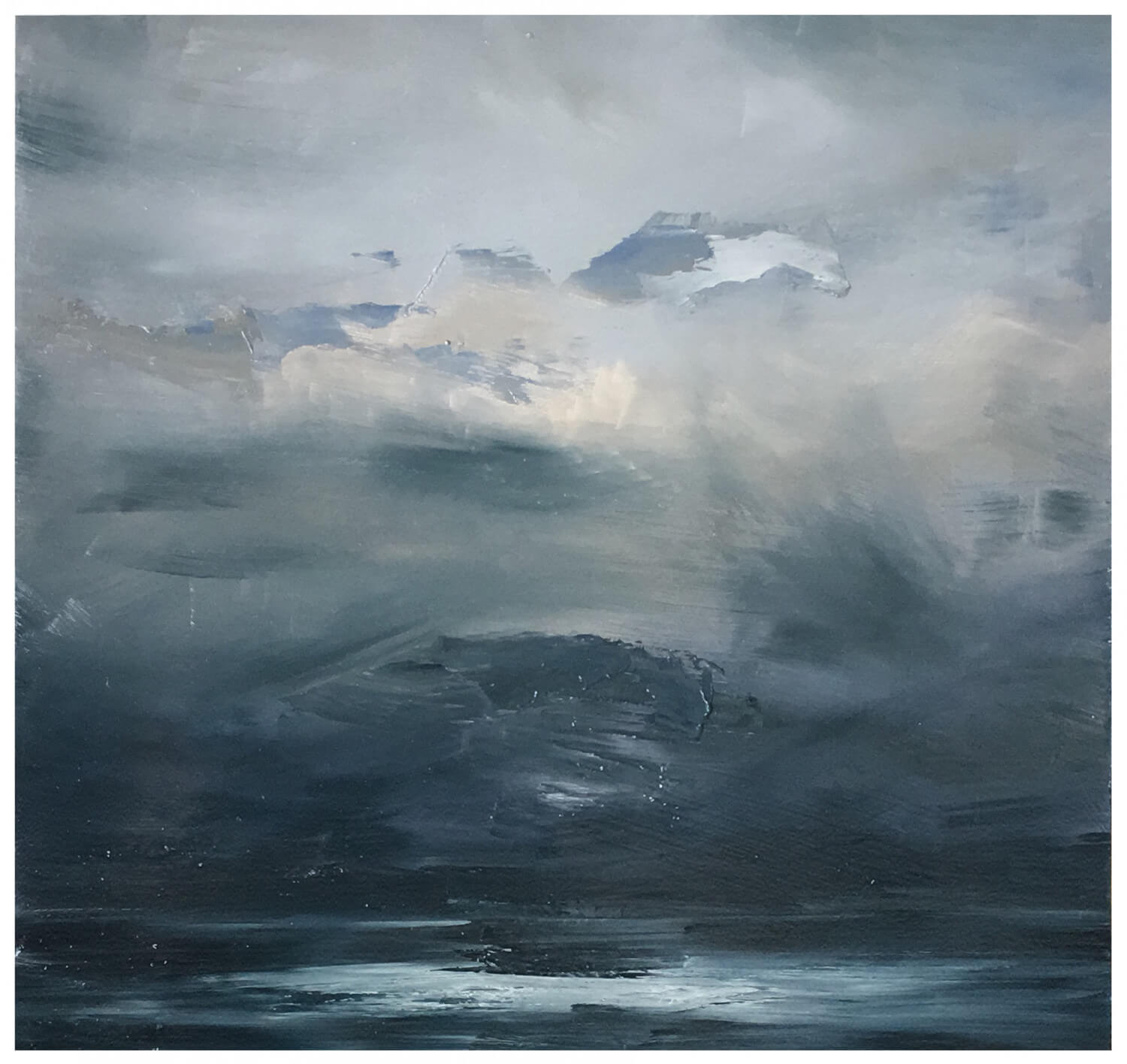 joris vanpoucke, painting, dmw gallery, seascape, marine in grey