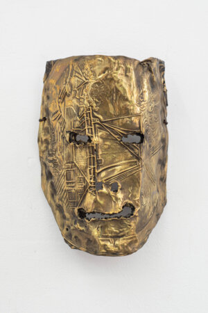 marius ritiu, mask, sculpture, copper