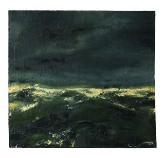 joris vanpoucke, dmw gallery, painting, landscape in yellow and green