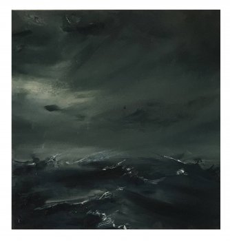 dmw gallery, joris vanpoucke, painting, seascape, marine in olive